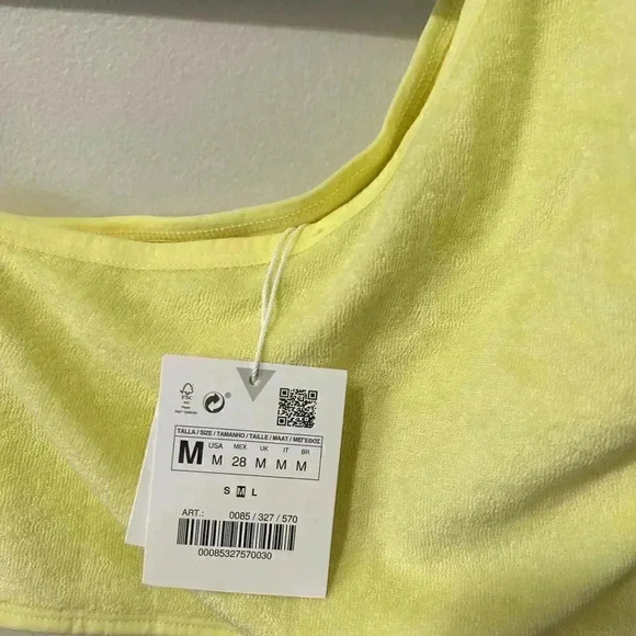 NWT ZARA Terrycloth Asymmetrical Top M - Picture 8 of 8